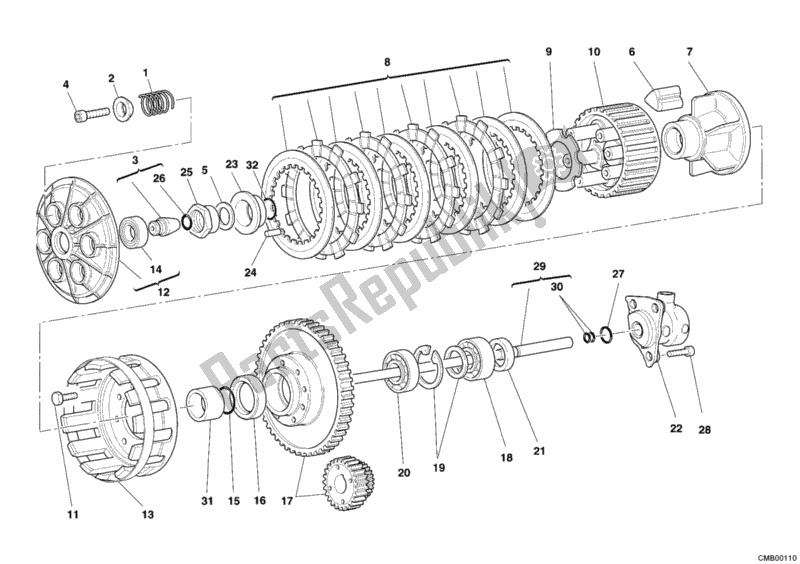 All parts for the Clutch of the Ducati Sportclassic Sport 1000 Single-seat 2006